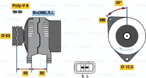 BOSCH 0 986 045 621 - Ģenerators autospares.lv