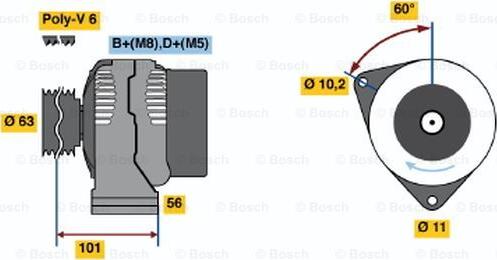 BOSCH 0 986 045 191 - Генератор www.autospares.lv