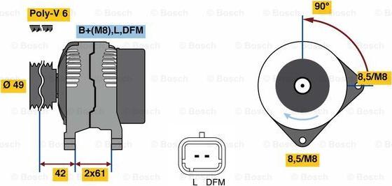 BOSCH 0 986 045 110 - Alternator www.autospares.lv