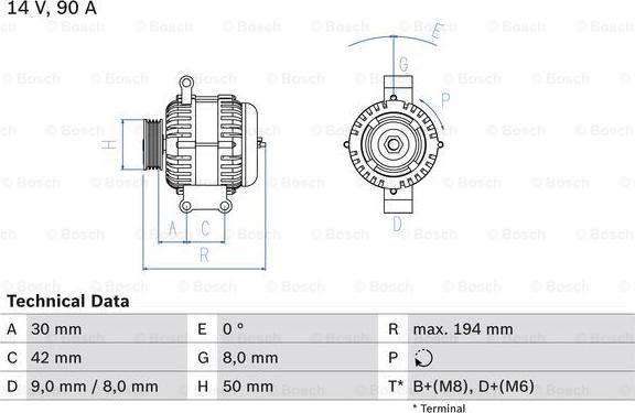 BOSCH 0 986 045 181 - Alternator www.autospares.lv