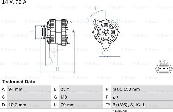 BOSCH 0 986 045 891 - Ģenerators www.autospares.lv