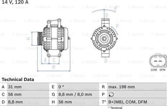 BOSCH 0 986 045 380 - Alternator www.autospares.lv