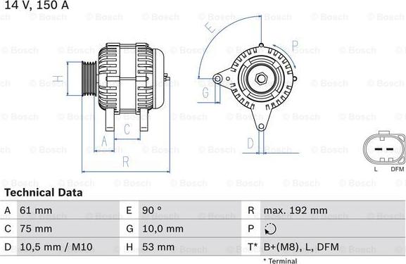 BOSCH 0 986 045 251 - Генератор www.autospares.lv