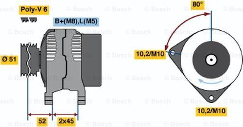 BOSCH 0 986 045 211 - Ģenerators www.autospares.lv