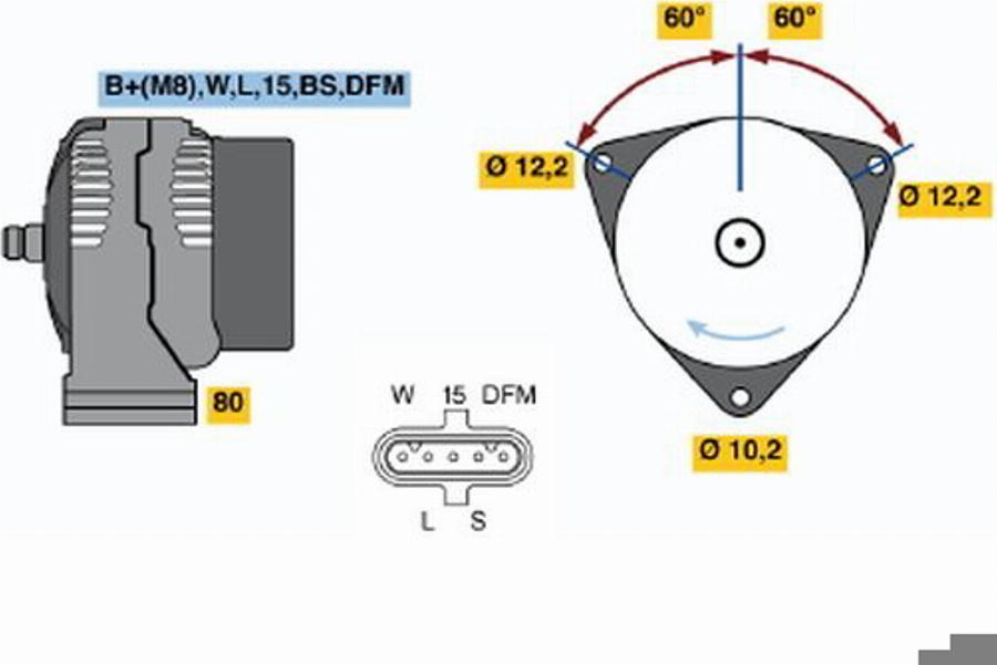 BOSCH 0 986 045 280 - Генератор www.autospares.lv