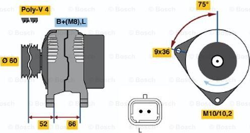 BOSCH 0 986 045 221 - Ģenerators autospares.lv