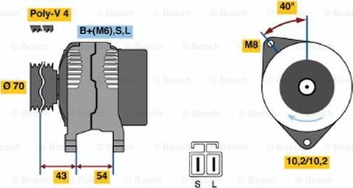 BOSCH 0 986 046 411 - Alternator www.autospares.lv