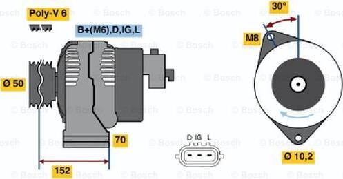 BOSCH 0 986 046 531 - Ģenerators autospares.lv