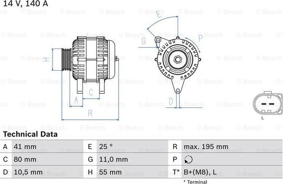 BOSCH 0 986 046 210 - Ģenerators www.autospares.lv