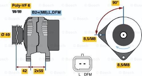 BOSCH 0 986 046 280 - Генератор www.autospares.lv