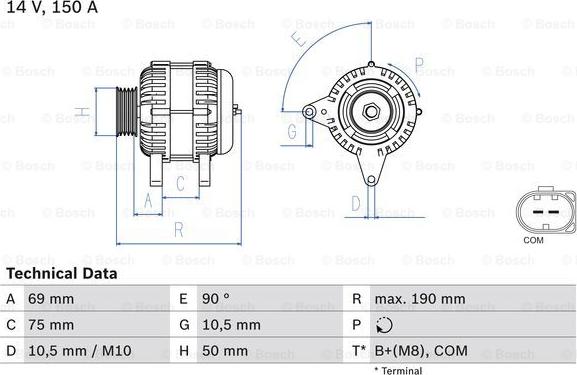 BOSCH 0 986 046 220 - Генератор www.autospares.lv