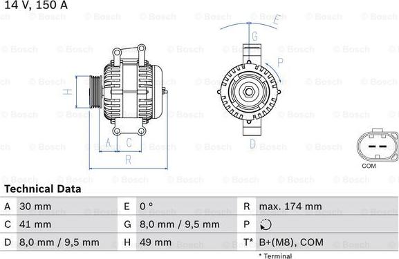 BOSCH 0 986 046 270 - Генератор www.autospares.lv