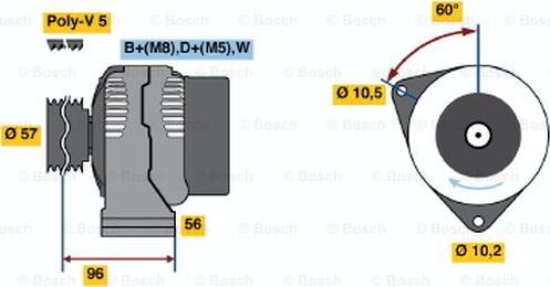 BOSCH 0 986 040 410 - Генератор www.autospares.lv