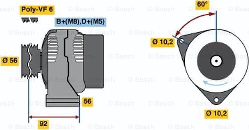 BOSCH 0 986 040 170 - Генератор www.autospares.lv