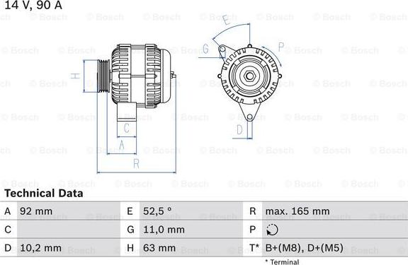 BOSCH 0 986 040 210 - Генератор www.autospares.lv