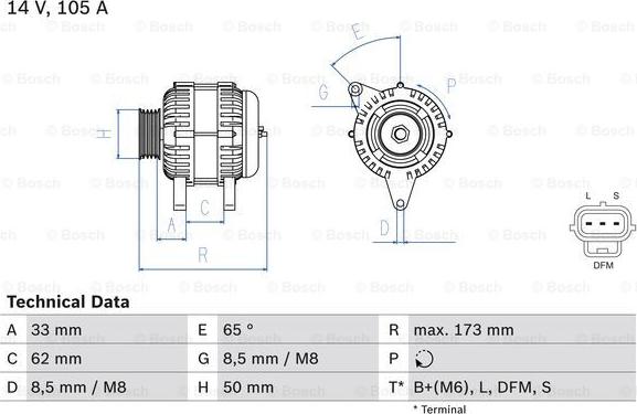 BOSCH 0 986 041 950 - Ģenerators autospares.lv