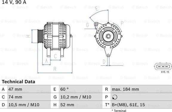 BOSCH 0 986 041 190 - Ģenerators www.autospares.lv