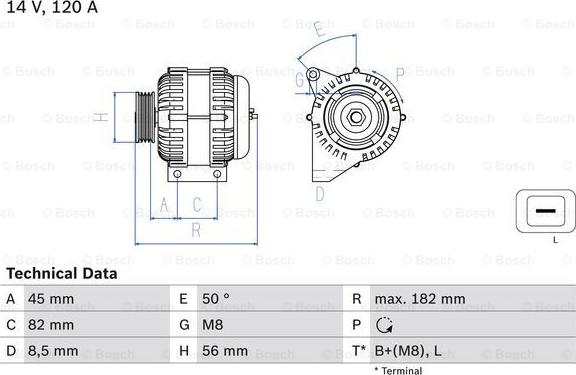 BOSCH 0 986 041 150 - Alternator www.autospares.lv