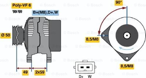 BOSCH 0 986 048 950 - Генератор www.autospares.lv