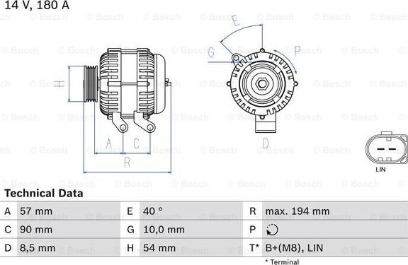 BOSCH 0 986 048 400 - Генератор www.autospares.lv