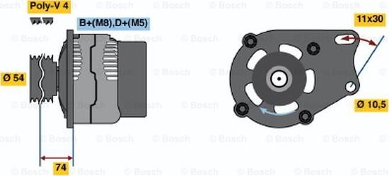 BOSCH 0 986 048 630 - Генератор www.autospares.lv