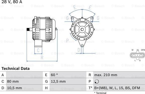 BOSCH 0 986 048 100 - Alternator www.autospares.lv