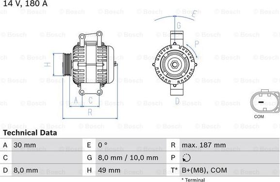 BOSCH 0 986 048 820 - Генератор www.autospares.lv