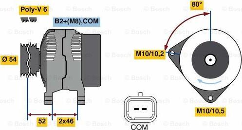 BOSCH 0 986 048 360 - Генератор www.autospares.lv