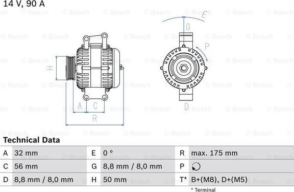 BOSCH 0 986 043 650 - Генератор www.autospares.lv