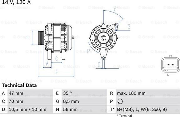 BOSCH 0 986 043 091 - Генератор www.autospares.lv