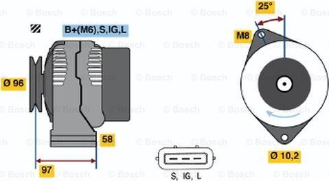 BOSCH 0 986 043 021 - Ģenerators www.autospares.lv