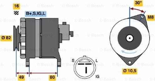 BOSCH 0 986 043 121 - Генератор www.autospares.lv