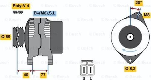 BOSCH 0 986 042 901 - Ģenerators www.autospares.lv