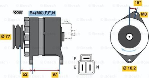 BOSCH 0 986 043 011 - Генератор www.autospares.lv