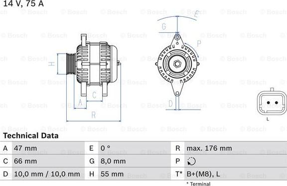 BOSCH 0 986 042 191 - Генератор www.autospares.lv