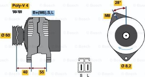 BOSCH 0 986 042 881 - Генератор www.autospares.lv