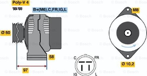 BOSCH 0 986 042 341 - Alternator www.autospares.lv