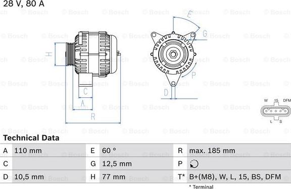 BOSCH 0 986 042 360 - Генератор www.autospares.lv