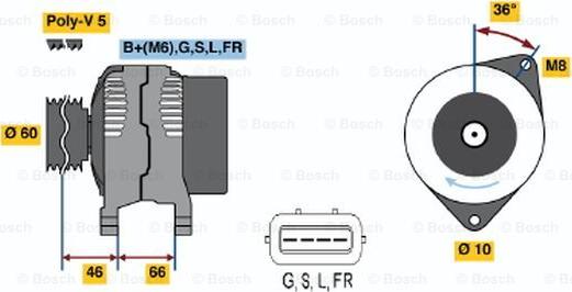 BOSCH 0 986 042 301 - Генератор www.autospares.lv