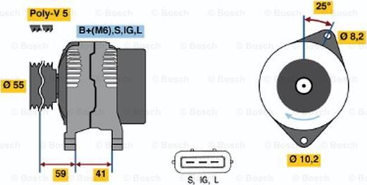 BOSCH 0 986 042 331 - Генератор www.autospares.lv