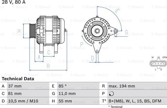 BOSCH 0 986 047 410 - Генератор www.autospares.lv