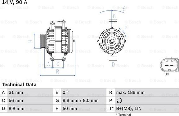 BOSCH 0 986 047 840 - Alternator www.autospares.lv