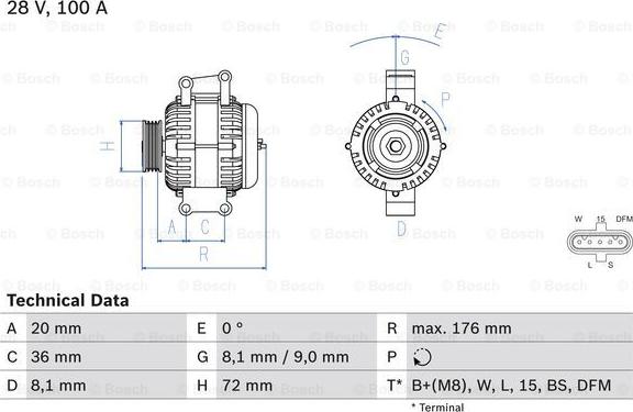 BOSCH 0 986 047 820 - Ģenerators autospares.lv