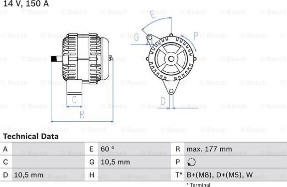 BOSCH 0 986 047 210 - Генератор www.autospares.lv