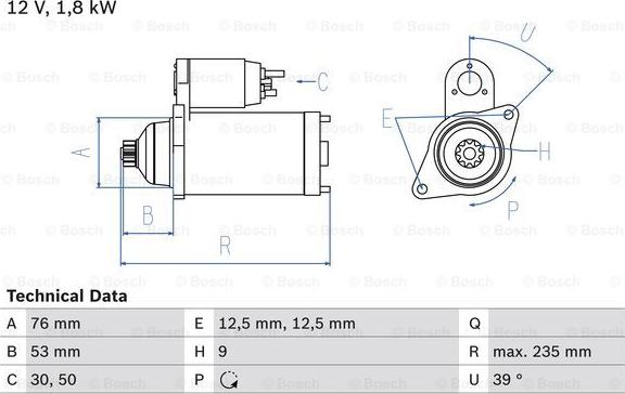 BOSCH 0 986 019 550 - Starteris autospares.lv