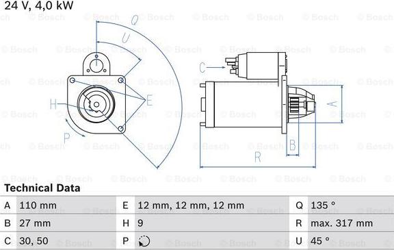 BOSCH 0 986 019 010 - Starter www.autospares.lv