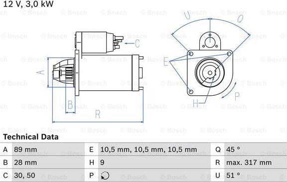 BOSCH 0 986 019 020 - Starteris autospares.lv