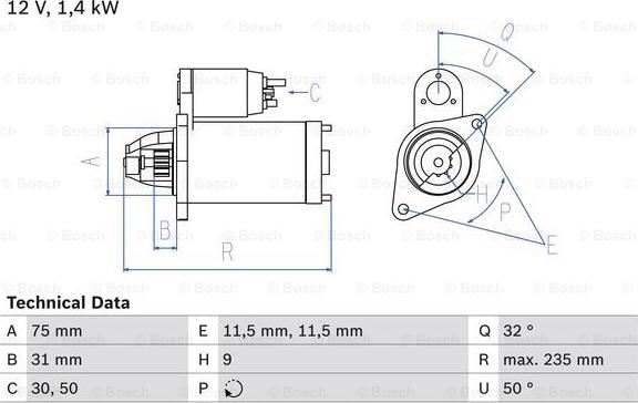 BOSCH 0 986 019 840 - Starteris autospares.lv