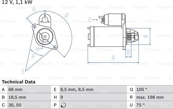 BOSCH 0 986 019 870 - Starter www.autospares.lv