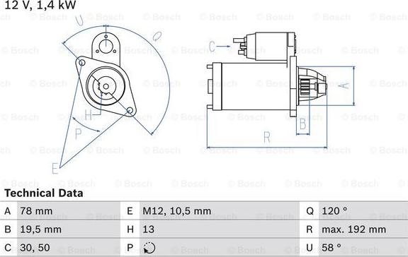 BOSCH 0 986 019 361 - Starter www.autospares.lv